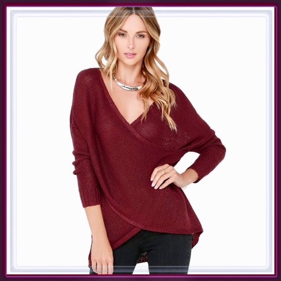 Sweaters - Cross Front High Low Slouchy Sweater